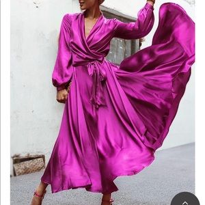 Fuchsia silky dress